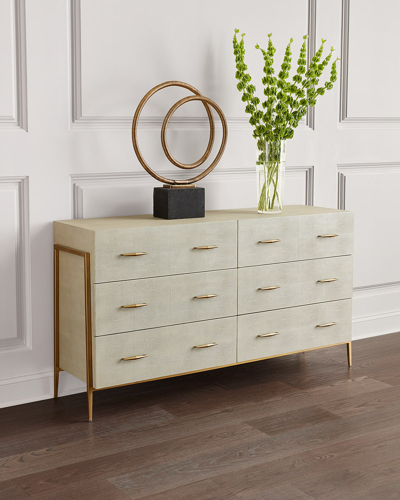 Interlude Home Morand Faux Shagreen 6-drawer Chest In Neutral