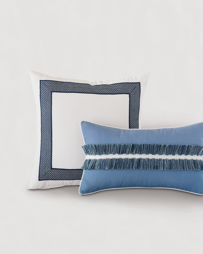 Eastern Accents Sky Fringe Lumbar Pillow In Blue