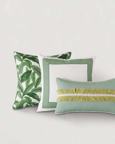 Eastern Accents Mint Tape Pillow In Green