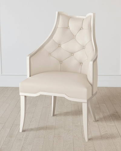William D Scott Logan Antique White/milk Arm Chair In Neutral