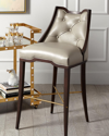 William D Scott Logan Walnut/chesterfield Gray Leather Bar Stool In Walnut