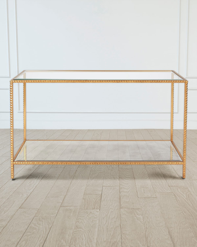 William D Scott Stud Console Table In Gold Leaf