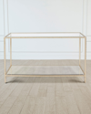 William D Scott Stud Console Table In Silver Leaf