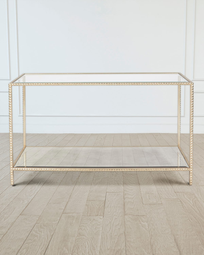 William D Scott Stud Console Table In Silver Leaf