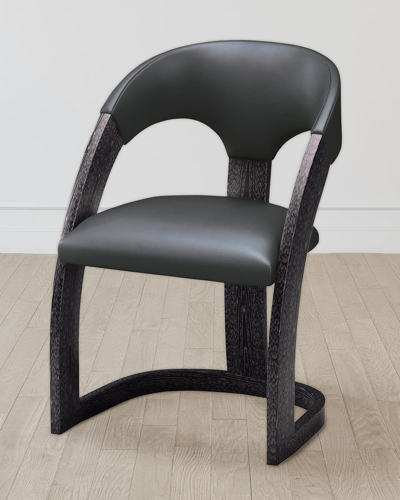 William D Scott Delia Ebony Cerused/graphite Chair In Black