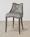 William D Scott Logan Walnut/chesterfield Gray Leather Counter Stool In Walnut