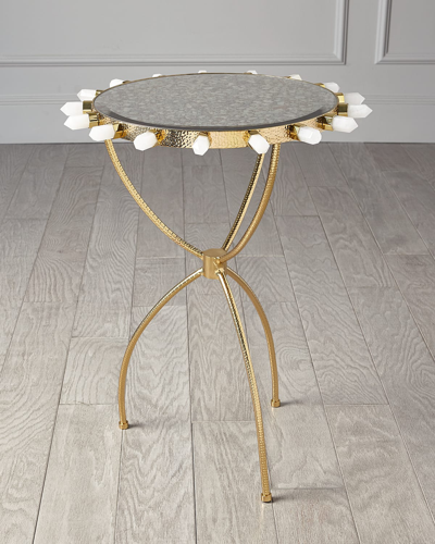 William D Scott Lola Quartz Brass Table