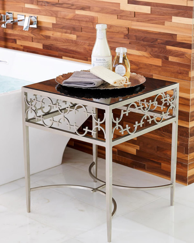 William D Scott C-fret Silver Side Table