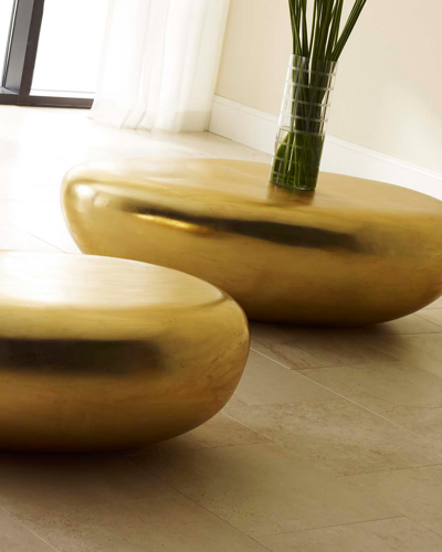 The Phillips Collection River Stone Coffee Table In Gold