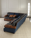 Old Hickory Tannery Brazos Left Return Sectional Sofa In Blue/brown