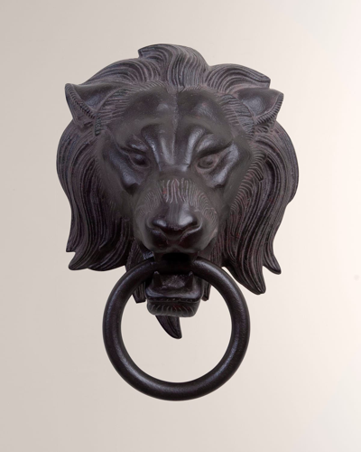 William D Scott Lion Head Door Knocker In Bronze