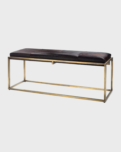Jamie Young Shelby Espresso Hair Hide Bench
