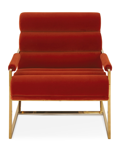 Jonathan Adler Channeled Goldfinger Lounge Chair In Varese Persimmon