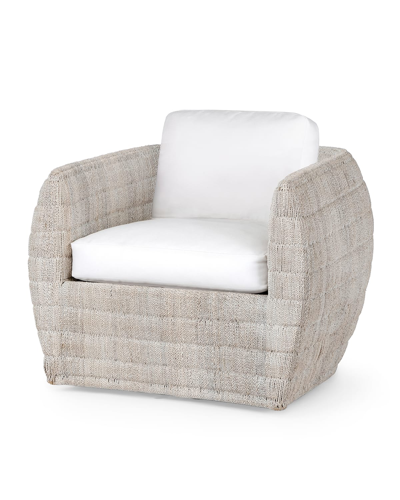 Palecek Ventura Swivel Lounge Chair, White Wash