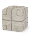 Palecek Fritz Rope Square Ottoman In Fog White