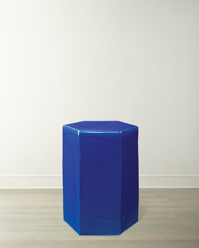Jamie Young Small Porto Side Table In Cobalt Blue