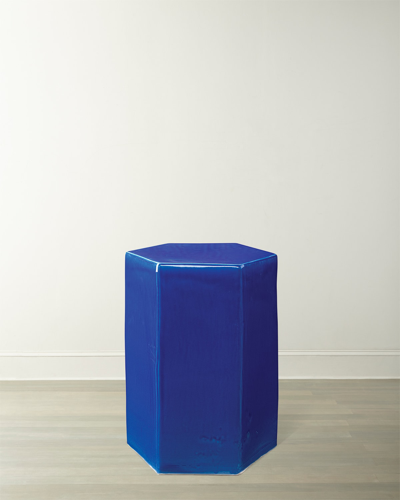 Jamie Young Large Porto Side Table In Cobalt Blue