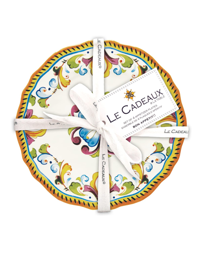 Le Cadeaux Melamine Appetizer Plates, Set Of Four In Multi