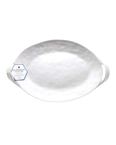 Le Cadeaux Large Two-handled Oval Platter In White
