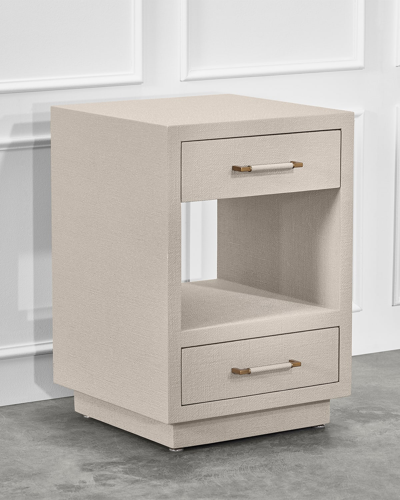 Interlude Home Taylor Small Bedside Chest, Caribbean Sand In Neutral