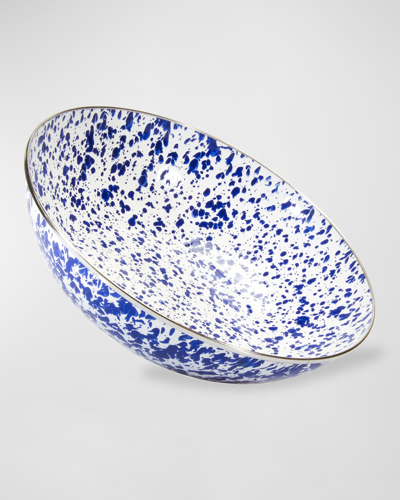 Golden Rabbit Red Swirl Catering Bowl In Blue