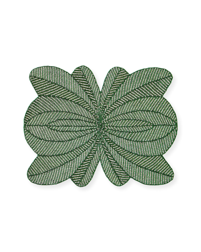 Nomi K Green Peacock Hand-beaded Placemat