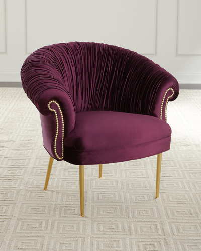 Haute House Salinas Velvet Chair In Purple
