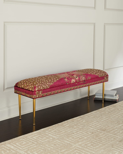 Haute House Fuchsia Peacock Bench In Fuschia Pink