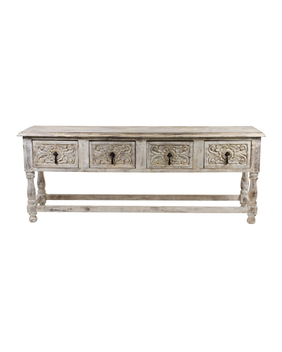 Peninsula Home Collection Carmen Carved Drawer Console In Champagne