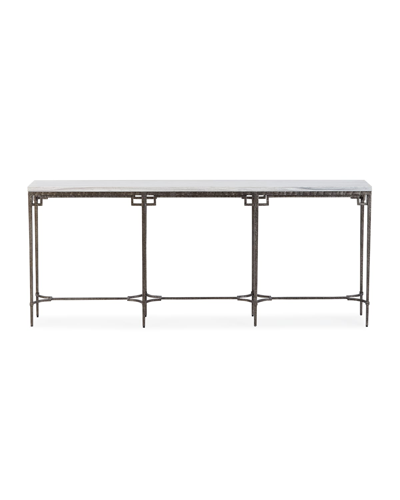 Ambella Bennett Sofa-height Console Table In Silver