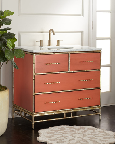 Ambella Chinoiserie Sink Chest In Coral