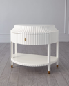 Ashley Childers For Global Views Fountain Demuline Bedside Chest In White/gold