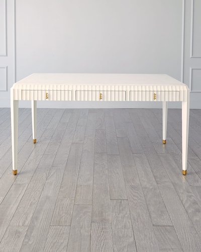 Ashley Childers For Global Views Fountain Writing Desk In White/gold