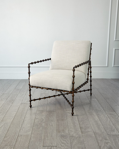 Ashley Childers For Global Views Elder Bronze Lounge Chair In White