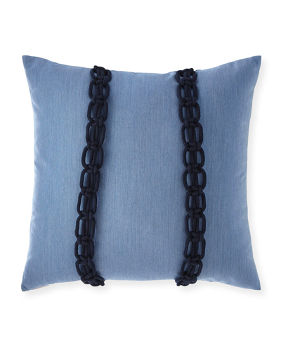 Elaine Smith Le Knot Ocean Sunbrella Pillow In Blue