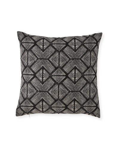 Elaine Smith Bakuba Ebony Sunbrella Pillow In Black