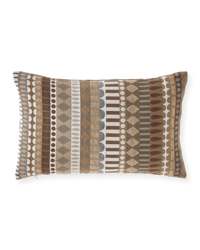 Elaine Smith Deco Linen Lumbar Sunbrella Pillow In Brown