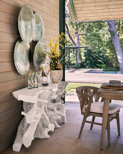 The Phillips Collection Cast Root Outdoor Console Table In White