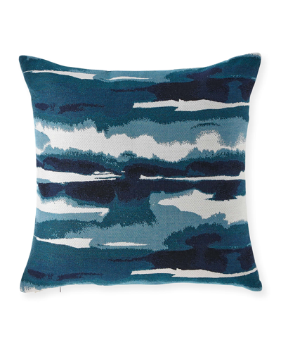 Elaine Smith Impression Deep Sea Sunbrella Pillow In Blue