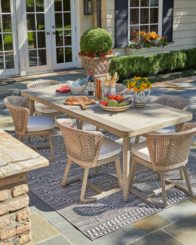 Palecek Boca Outdoor Dining Table In Gray
