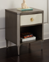 Ambella Halley Night Stand In Gray Linen