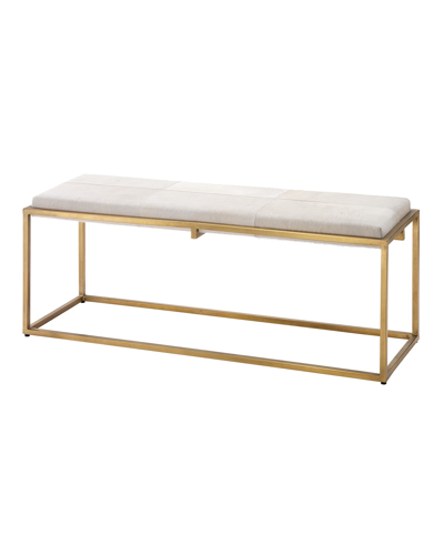 Jamie Young Shelby Hairhide Bench In White