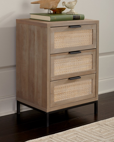 Jamie Young Reed 3-drawer Side Table In Brown