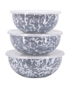 Golden Rabbit Swirl Mixing Bowls, Set Of 3 In Grey Swirl
