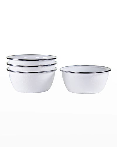 Golden Rabbit Solid White Salad Bowls, Set Of 4 In Gray