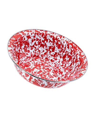 Golden Rabbit Swirl Serving Basin, 4 Qt. In Red