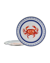 Golden Rabbit Crab House Charger Plates, Set Of 2