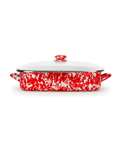 Golden Rabbit Swirl Roasting Pan, 10.5 Qt. In Red Swirl