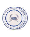 Golden Rabbit Crab House Charger Plates, Set Of 2 In Blue