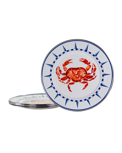 Golden Rabbit Crab House Dinner Plates, Set Of 4 In Multi